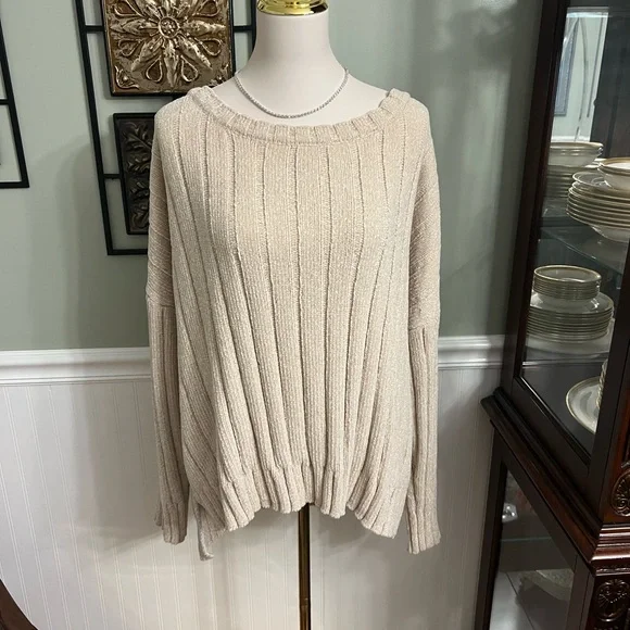 Seven7 Beige Knit Sweater - Picture 1 of 4